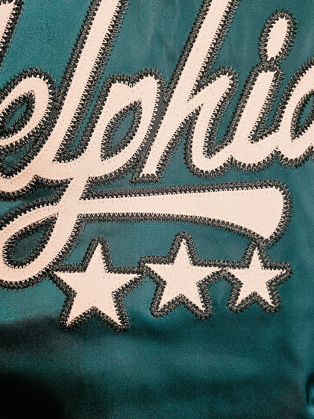Philadelphia Satin Varsity Jacket Eagles Green New Sizes S-2XL - Picture 5 of 11